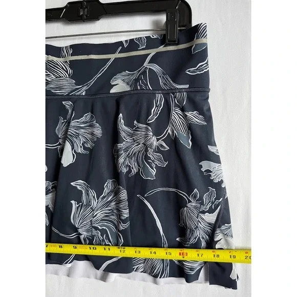 Athleta Skort Women Medium Blue Floral‎ Pockets Activewear Tennis Golf Stretch - Picture 6 of 16